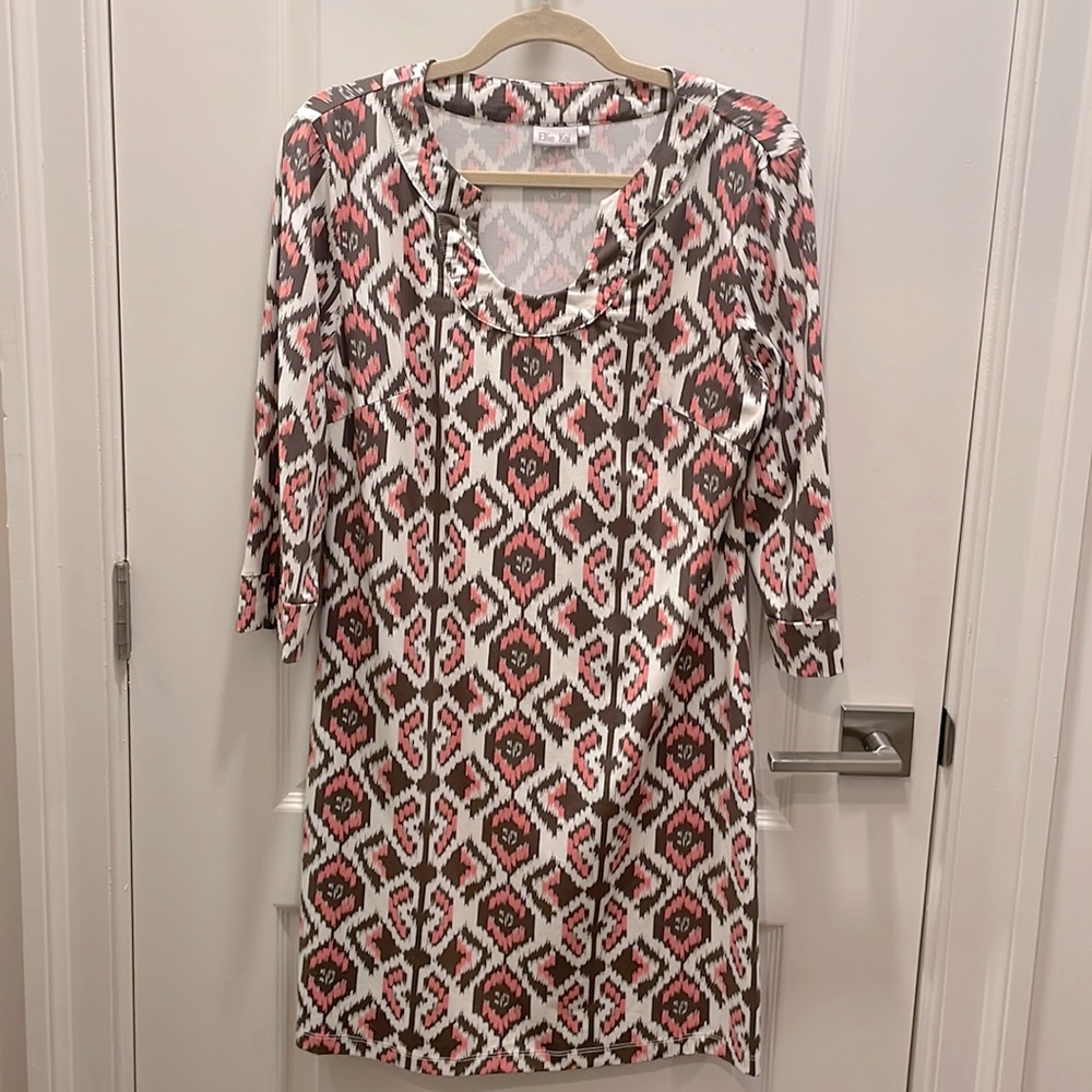 Ellie Kai Stunning Dress Pink Brown White Custom L